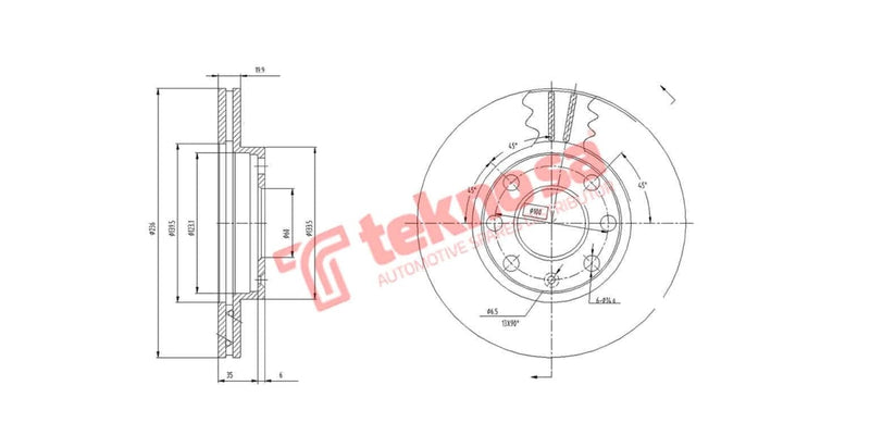 Brake Disc Opel Corsa/Kadett 1.3 85- (Fv)
