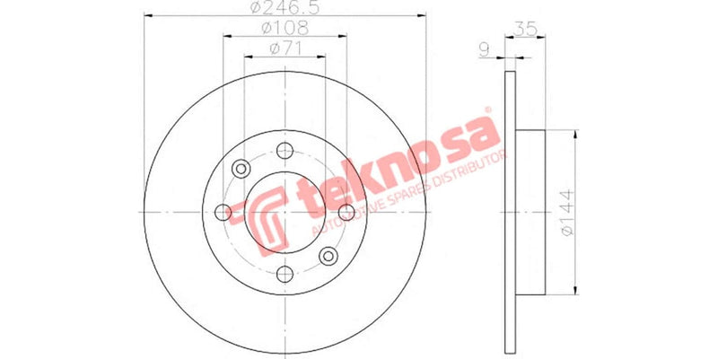 Brake Disc Peugeot 1007 06-/Cit C2 1.4 04 (Rs)