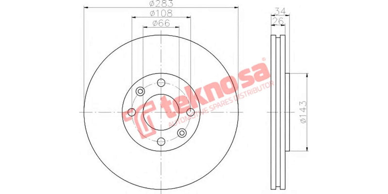 Brake Disc Peugeot Partner/ Berlingo/Xsara (Fv)