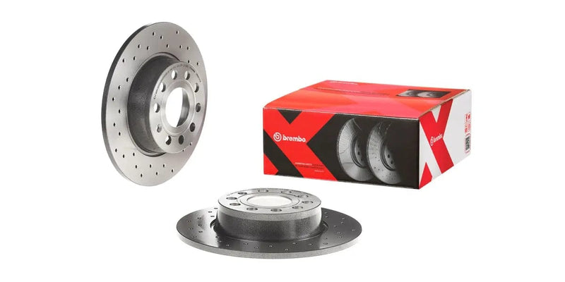 Brake Disc Rear (2-In-Box) Drilled - Vw Golf Scirocco Audi A3 Seat Leon (Brembo 08B4131X)