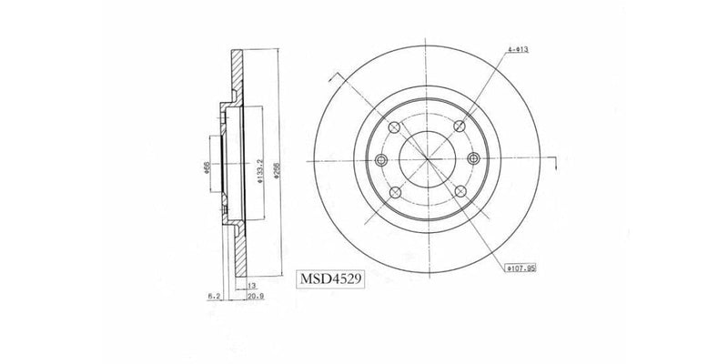 Brake Disc Solid Front Citroen C2 1.4I 1.4Hdi C4 Cactus Berlingo 2002-2010 (Single) Brake Disc