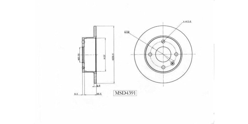 Brake Disc Solid Front Ford Escort Bantam Rustler 1993-1994 (Single) Brake Disc