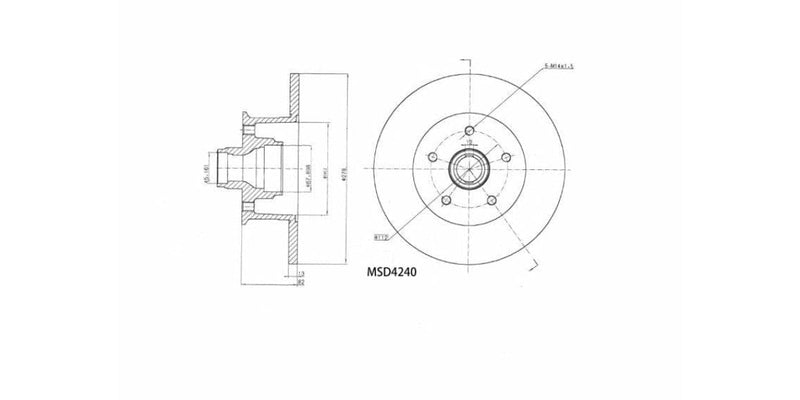 Brake Disc Solid Front Vw Kombi 1600 1700 1800 1900 2000 2 1 1968-1994 (Single) Brake Disc