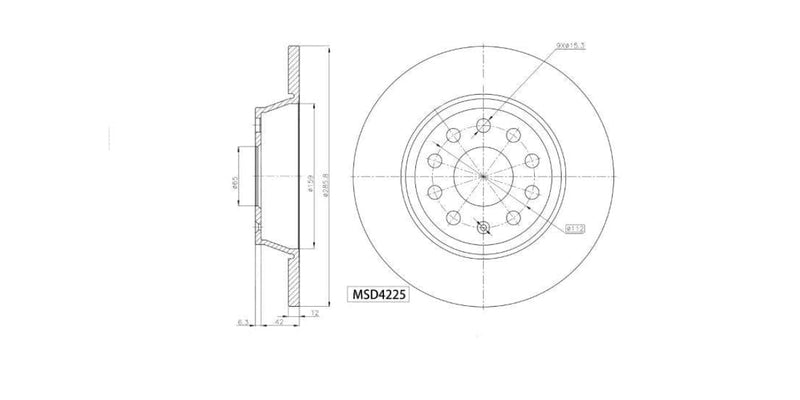 Brake Disc Solid Rear Audi A3 Q3 Seat Leon Vw Cc Eos Golf 6 Passat Tiguan Scirocco Touran 2005->