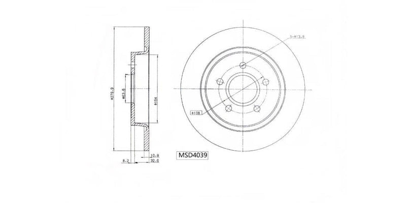 Brake Disc Solid Rear Ford Focus Ii 2.5 St Volvo C30 C70 S40 V40 V50 2003-2018 (Single) Brake Disc