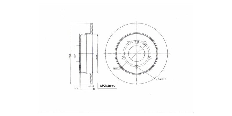 Brake Disc Solid Rear Mercedes A190 [W168] 2000-2005 (Single) Brake Disc