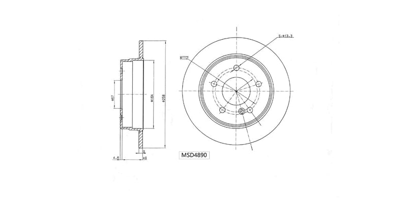 Brake Disc Solid Rear Mercedes C180 C200 C220 C230 C250 C280 [W202] 1994-2000 (Single) Brake Disc