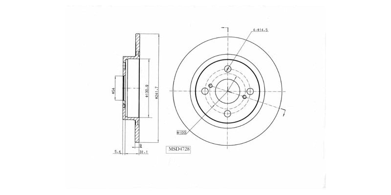 Brake Disc Solid Rear Toyota Conquest Rsi 180I 1988-1996 (Single) Brake Disc