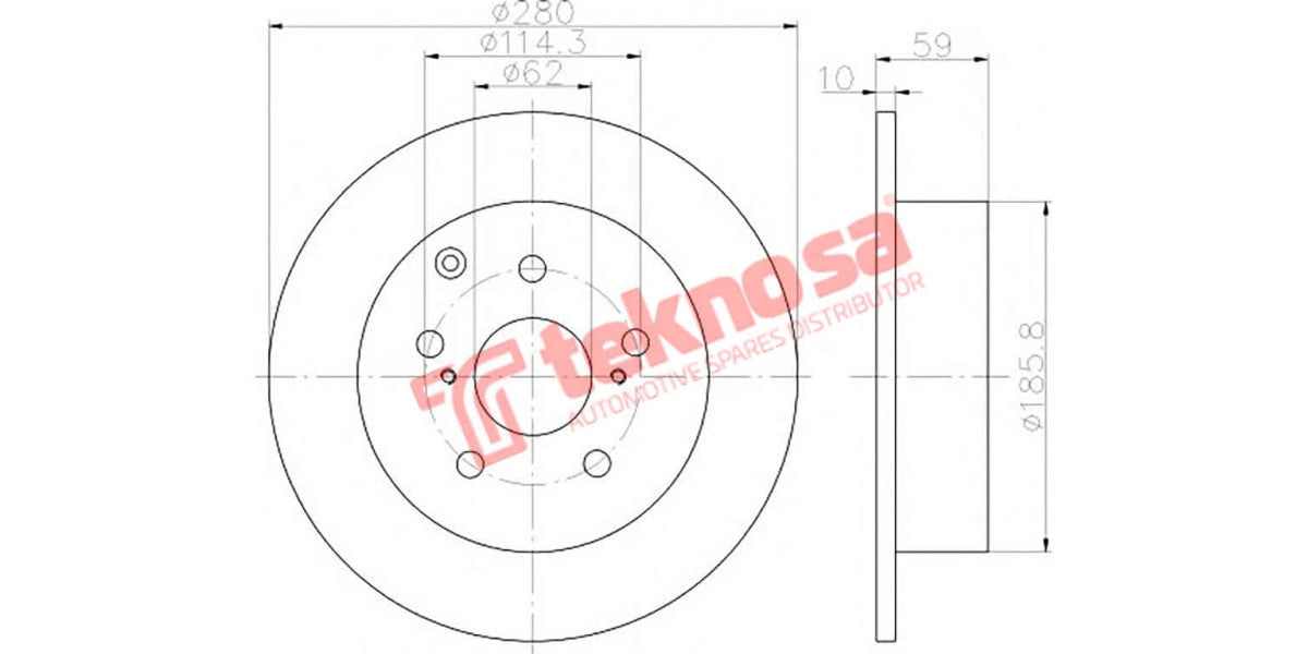 Brake Disc Toyota Avensis 04- (Rs)