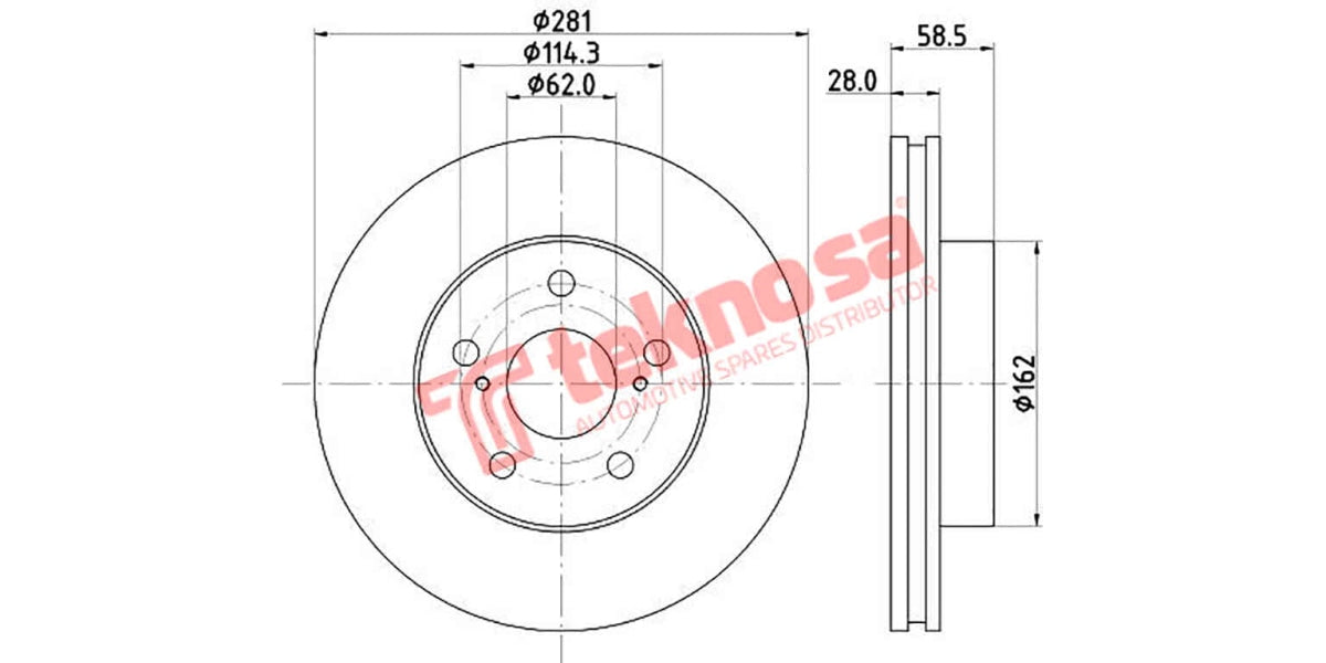 Brake Disc Toyota Hilux D4D 2.0-2.7D 05- (Fv)