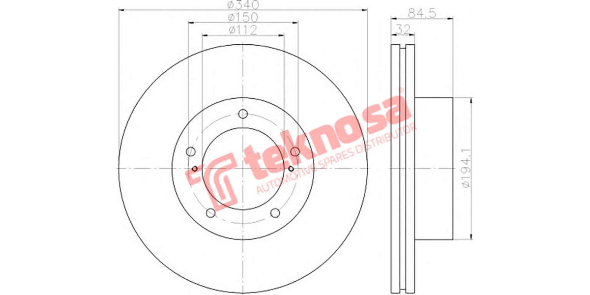 Brake Disc Toyota Landcruiser 200 07- (Fv)