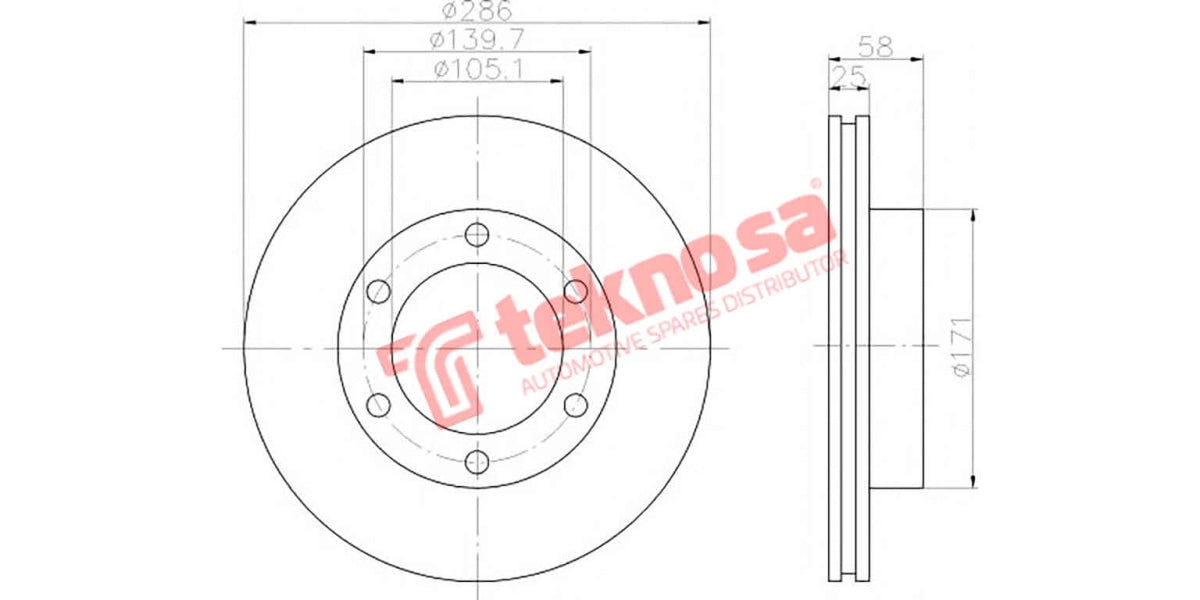 Brake Disc Toyota Landcruiser 90-92 (Fv)