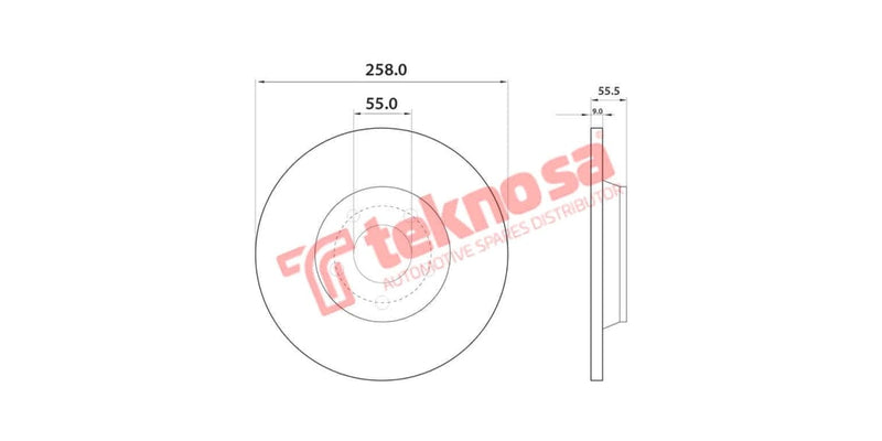 Brake Disc Toyota Run X 1.4 / 1.6 03- (Rs)