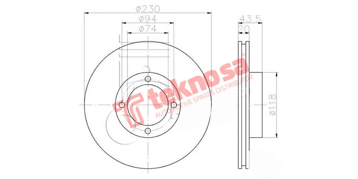 Brake Disc Toyota Venture/Stallion 1.8 89- (Fv)