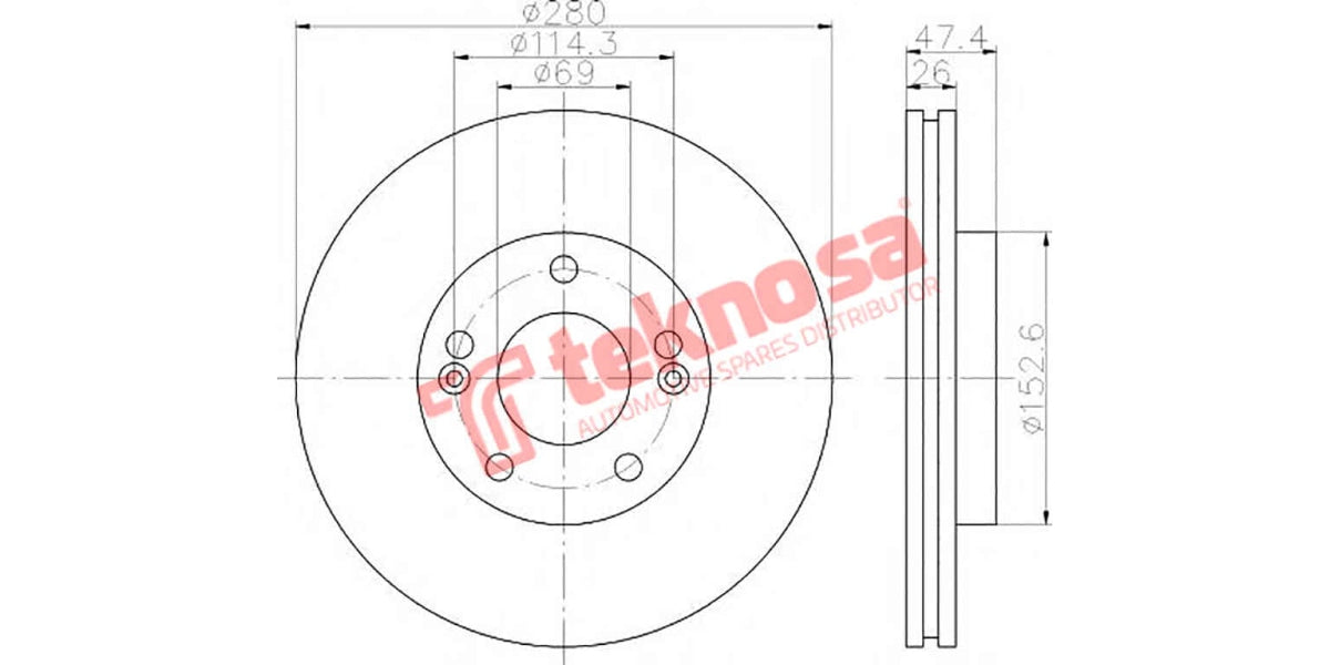 Brake Disc Tucson 04- Tiburon 09- (Fv)