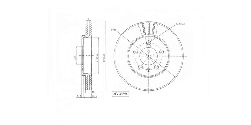 Brake Disc Vented Front Audi A1,Seat Ibiza,Vw Crosspolo,Polo,Polo Classic,Polo Vivo 2003> (Single) at Modern Auto Parts!