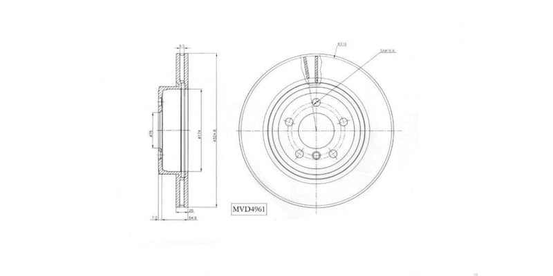 Brake Disc Vented Front Bmw X3 2.0I,2.0D,2.5I,3.0D,3.0I [E83] 2004-2011 (Single) at Modern Auto Parts!
