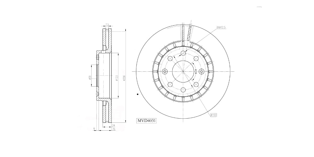 Brake Disc Vented Front Chev Aveo 1.5 1.6 Sonic 1.3 1.4 2006-2017 (Single) Brake Disc