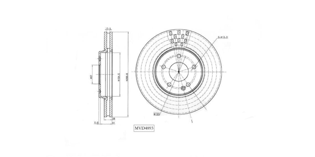 Brake Disc Vented Front Chrysler Crossfire 3.2,C32,C230,C240,C270,C280,C320 2001-2008 E270,E320 1996-02002 (Single) at Modern Auto Parts!