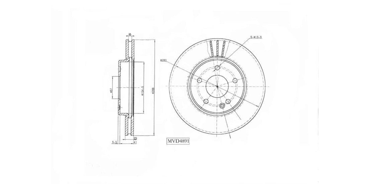 Brake Disc Vented Front Chrysler Crossfire 3.2,Mercedes C180,C200,C220,C230,C240 [W203/W203] 00-07 E200,E240 [W210/211] 96-02 (Single) at Modern Auto Parts!