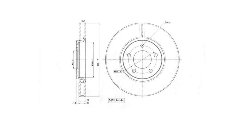 Brake Disc Vented Front Chrysler Grand Voyager 2.8,3.3 Enr,Ega 1997-2007 (Single) at Modern Auto Parts!