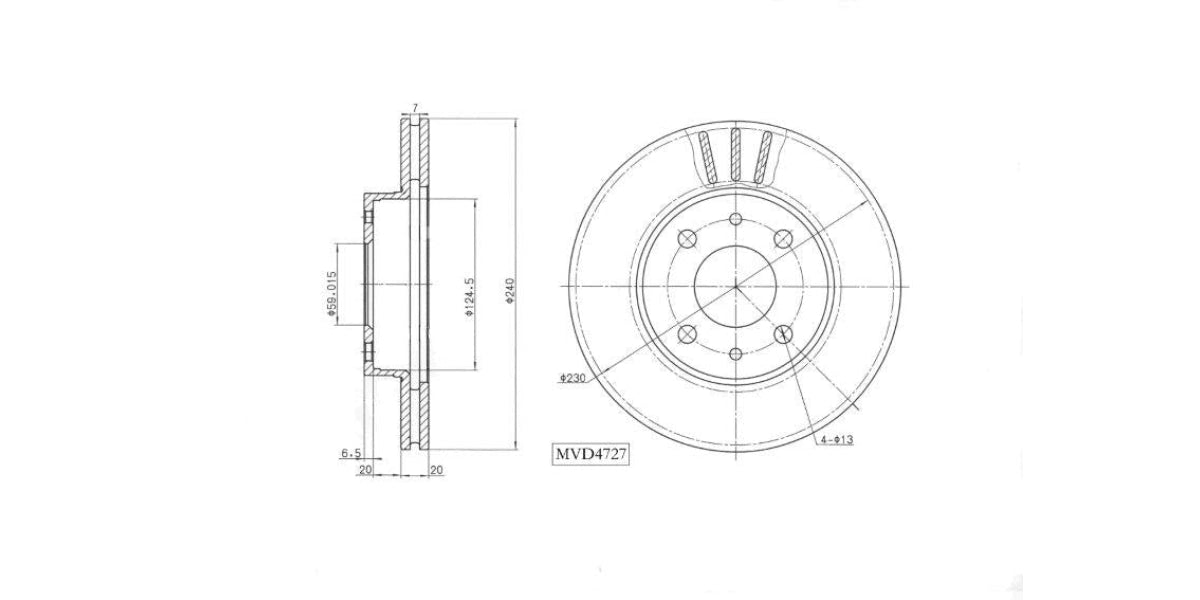 Brake Disc Vented Front Fiat Palio 2000-2004,Siena 2000-2008,Uno 1990-1998 (Single) at Modern Auto Parts!