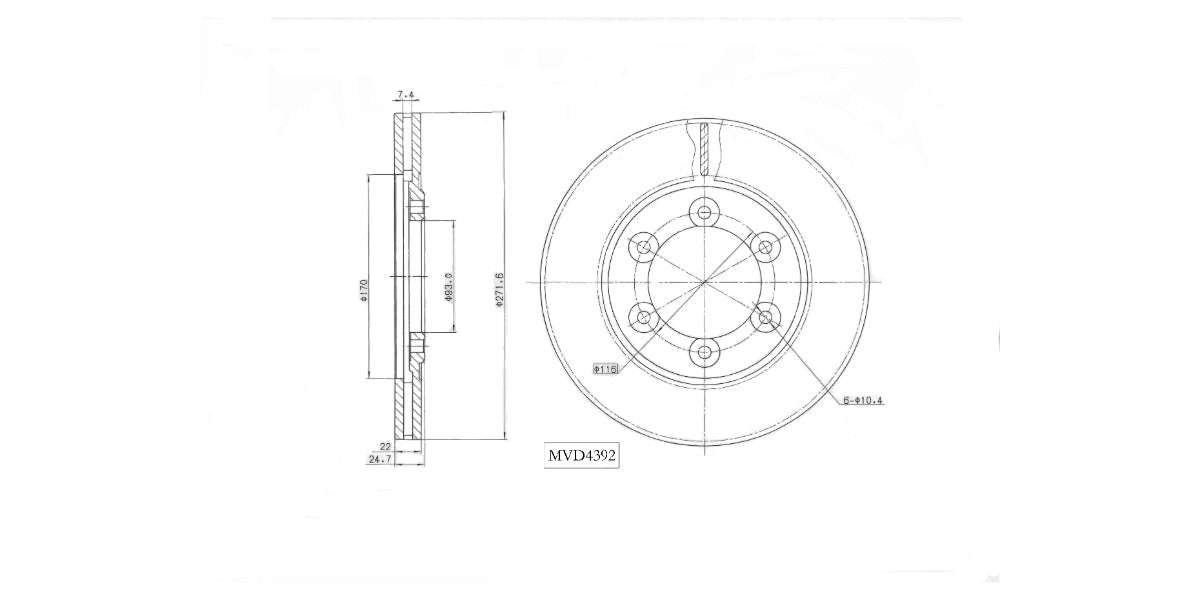 Brake Disc Vented Front Ford Courier 86-00, Ford Ranger 00-06,Mazda B2500,B2600 97-07 (Single) at Modern Auto Parts!