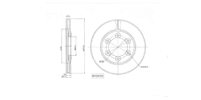 Brake Disc Vented Front Ford Courier 86-00, Ford Ranger 00-06,Mazda B2500,B2600 97-07 (Single) at Modern Auto Parts!
