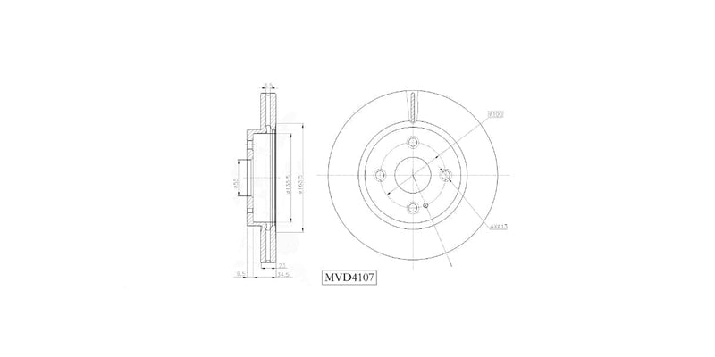Brake Disc Vented Front Ford Fiesta[3] 1.4I 1.6I Tdci Mazda 2 2008-2015 (Single) Brake Disc