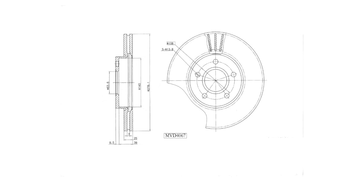 Brake Disc Vented Front Ford Focus Ii Iii 2005-2012 Volvo C30 07-13 S40 05-12 V50 04-10 (Single)