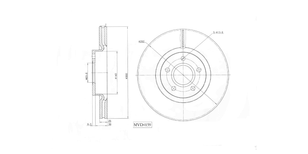 Brake Disc Vented Front Ford Focus Iii Kuga I Transit 2014> Volvo C30 S40 V50 2006-2018 (Single)