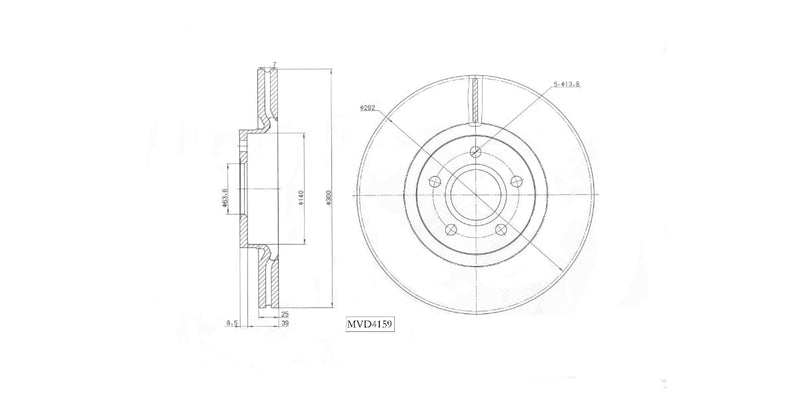 Brake Disc Vented Front Ford Focus Iii Kuga I Transit 2014> Volvo C30 S40 V50 2006-2018 (Single)