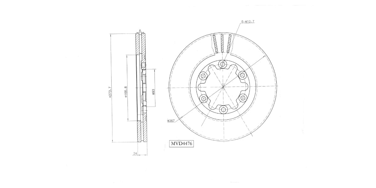 Brake Disc Vented Front Ford Ranger 1800,2500D, F8,Wl,Wlt 2000-2006 (Single) at Modern Auto Parts!