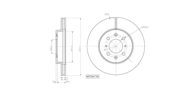 Brake Disc Vented Front Honda 150I,160I,180E,Civic,Crx,Jazz 3 1992-2015 (Single) at Modern Auto Parts!
