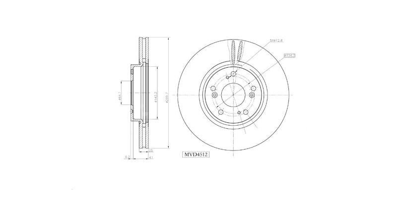 Brake Disc Vented Front Honda Accord Vii 2.4 S 2003-2008 (Single) at Modern Auto Parts!