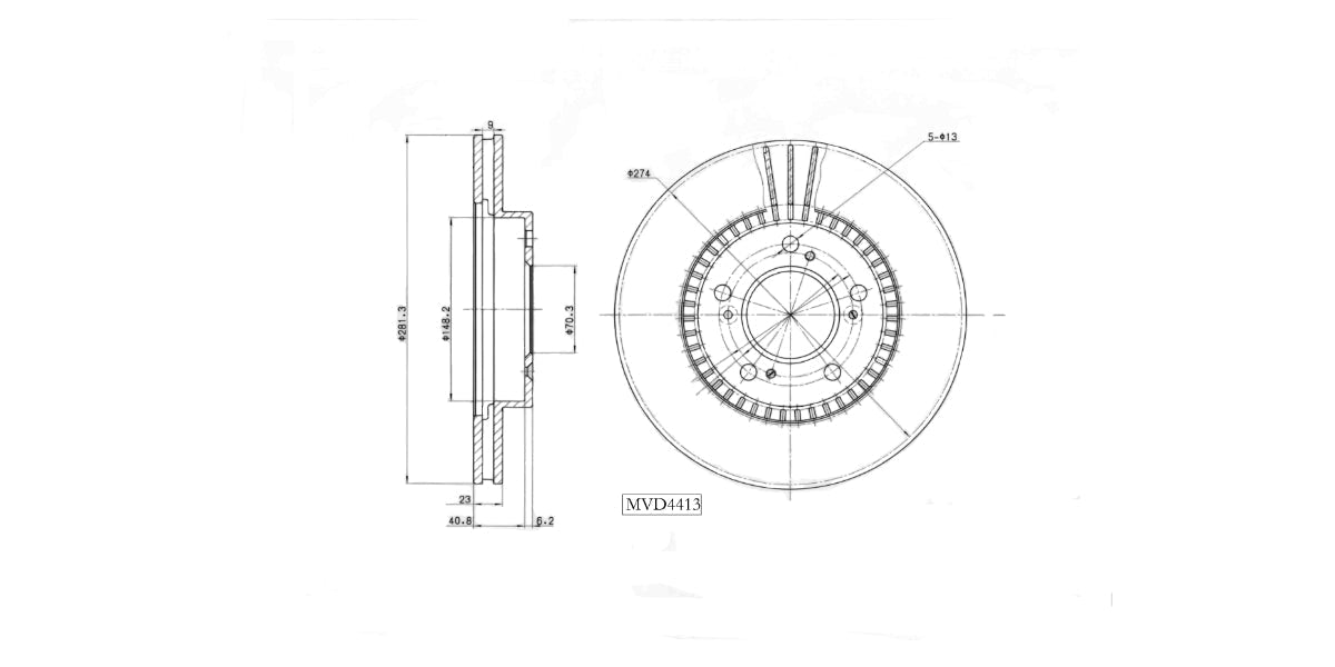 Brake Disc Vented Front Honda Cr-V 2.0 4X4 1997-2002 (Single) at Modern Auto Parts!