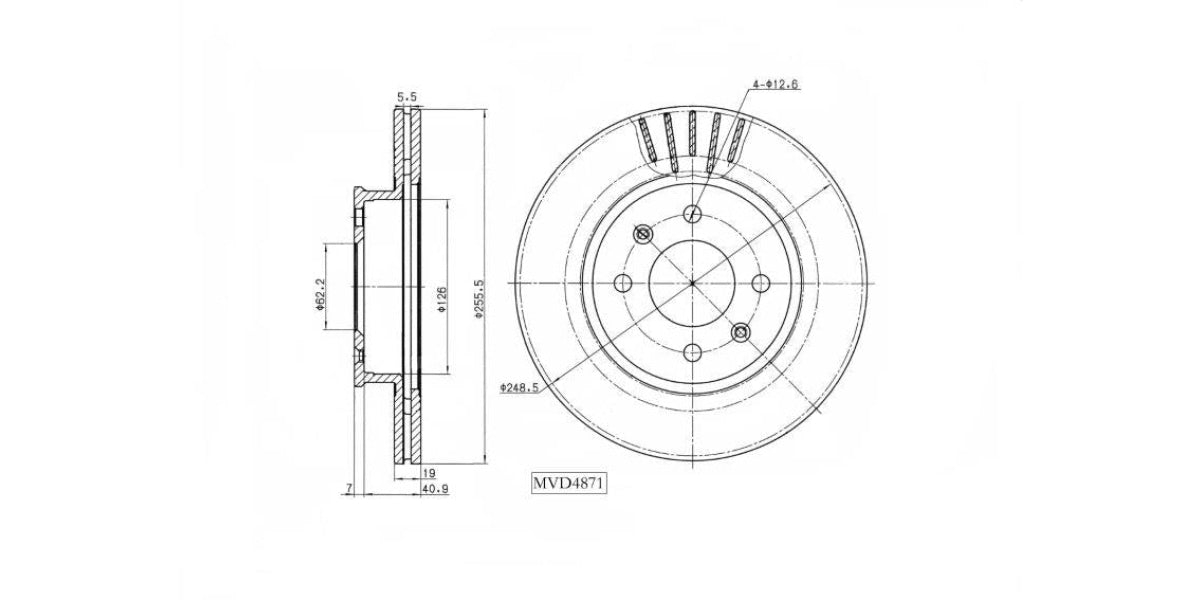 Brake Disc Vented Front Hyundai Getz 1.3,1.4,1.5Crdi,1.6 2003-2012 (Single) at Modern Auto Parts!