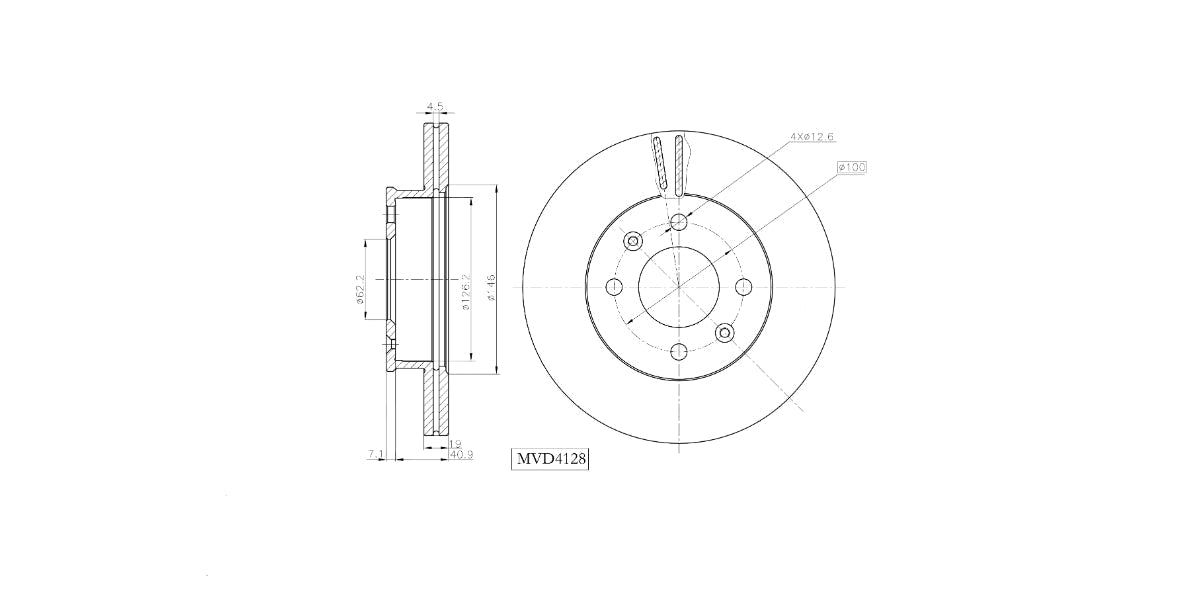 Brake Disc Vented Front Hyundai Getz 1.3 1.4 1.5Crdi 1.6 2003-2012 (Single) Brake Disc