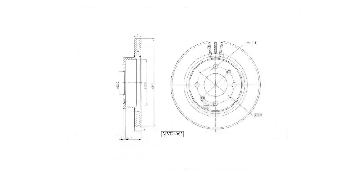 Brake Disc Vented Front Hyundai Grand I10 Facelift 2011>2018> (Single) Brake Disc