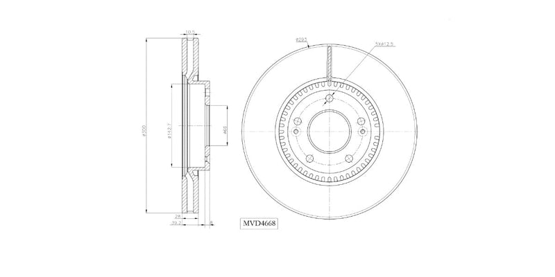 Brake Disc Vented Front Hyundai Ix35 2010-2016 Kia Sportage 3 2010> (Single) Brake Disc