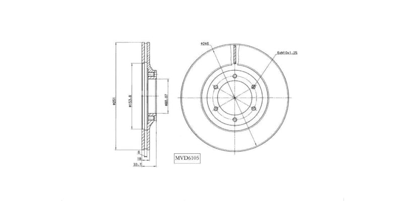 Brake Disc Vented Front Isuzu Kb21,22,26,27,Relay,Wfr 1981-1990 (Single) at Modern Auto Parts!