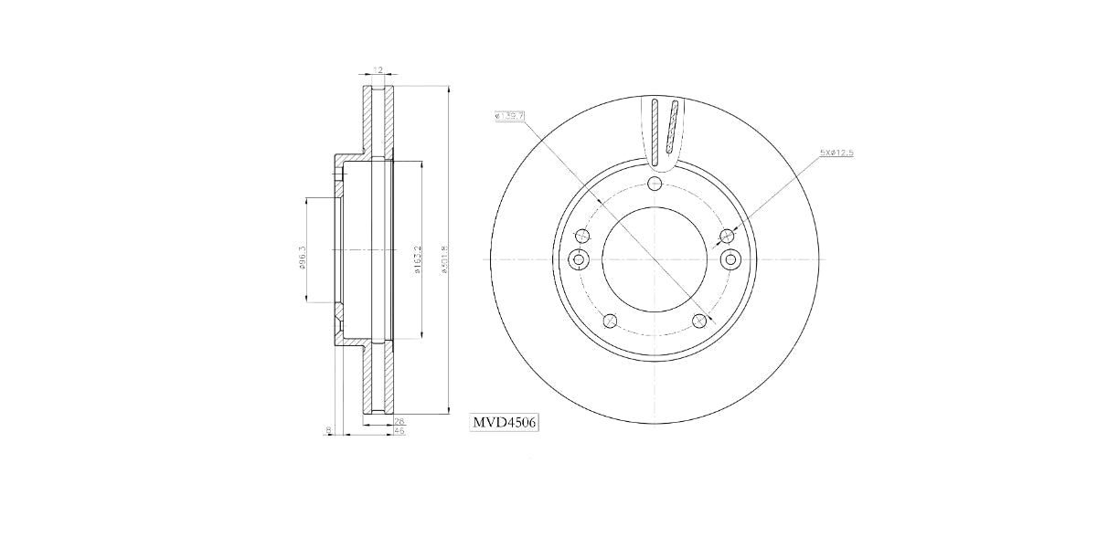 Brake Disc Vented Front Kia Sorento 2.5 Cdri,2.5 V6 2003-2009 (Single) at Modern Auto Parts!