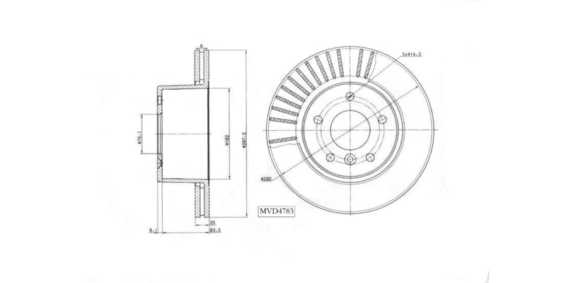 Brake Disc Vented Front Landrover Discovery[1][2] 1994-2005 (Single) at Modern Auto Parts!