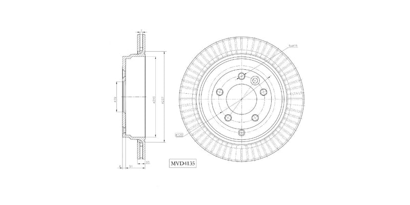 Brake Disc Vented Front Landrover Discovery[3] 2005-2009 (Single) Brake Disc