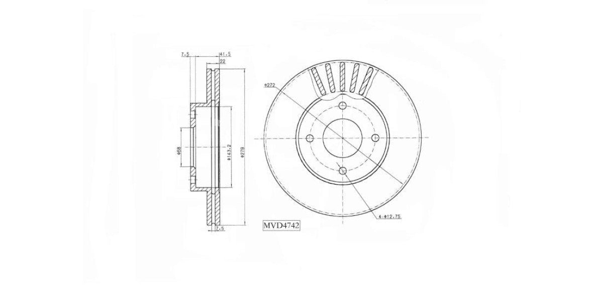 Brake Disc Vented Front Nissan Almera 2001-2005,Primera 1998-2002 (Single) at Modern Auto Parts!