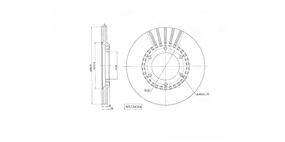 Brake Disc Vented Front Nissan Safari 4X4 Ldv 1982-1986 (Single) at Modern Auto Parts!