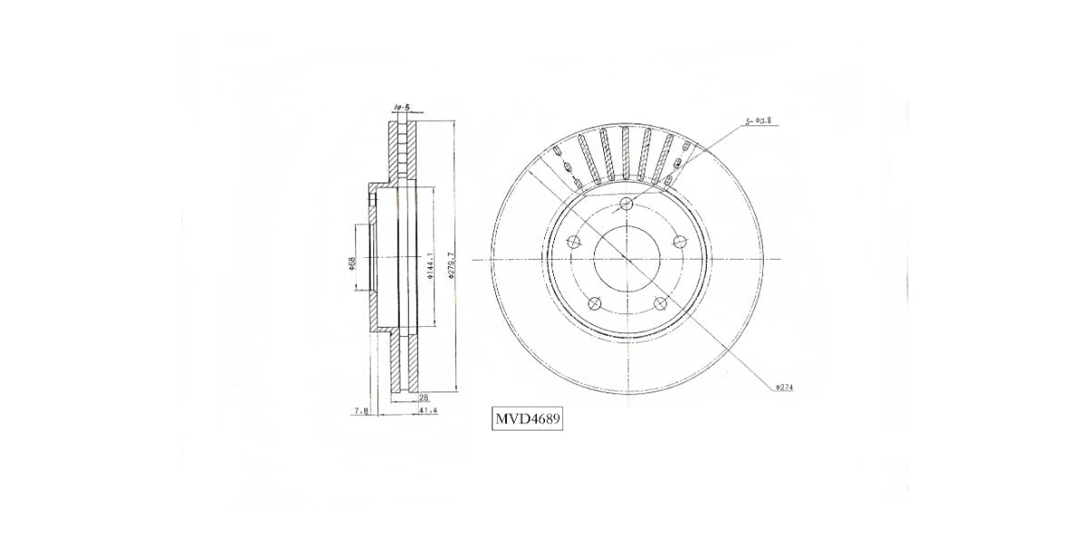 Brake Disc Vented Front Nissan X-Trail 2.0,2.2,2.5 2001-2008 (Single) at Modern Auto Parts!