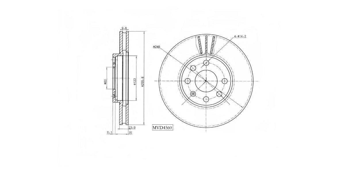 Brake Disc Vented Front Opel Astra 1.6 Cs,Cd,1.8 1999-2004 (Single) at Modern Auto Parts!