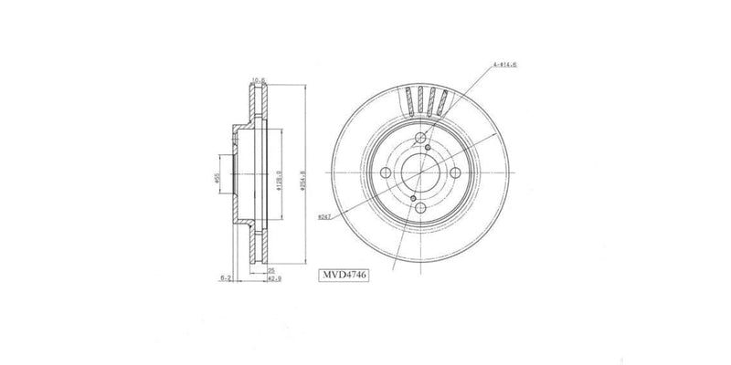 Brake Disc Vented Front Toyota Corolla 2002-2007,Runx 2003-2007 (Single) at Modern Auto Parts!
