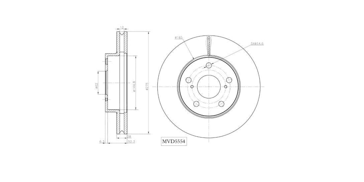 Brake Disc Vented Front Toyota Hilux 2.0 Sc Vvt,2.4 2016> (Single) at Modern Auto Parts!